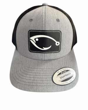fish hook ball cap black grey
